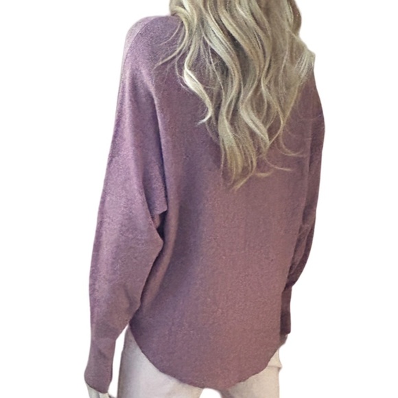 Vila Milano Sweater Super Soft Cotton Blend Pinkish Lilac Pullover Long Sleeve - Picture 7 of 13